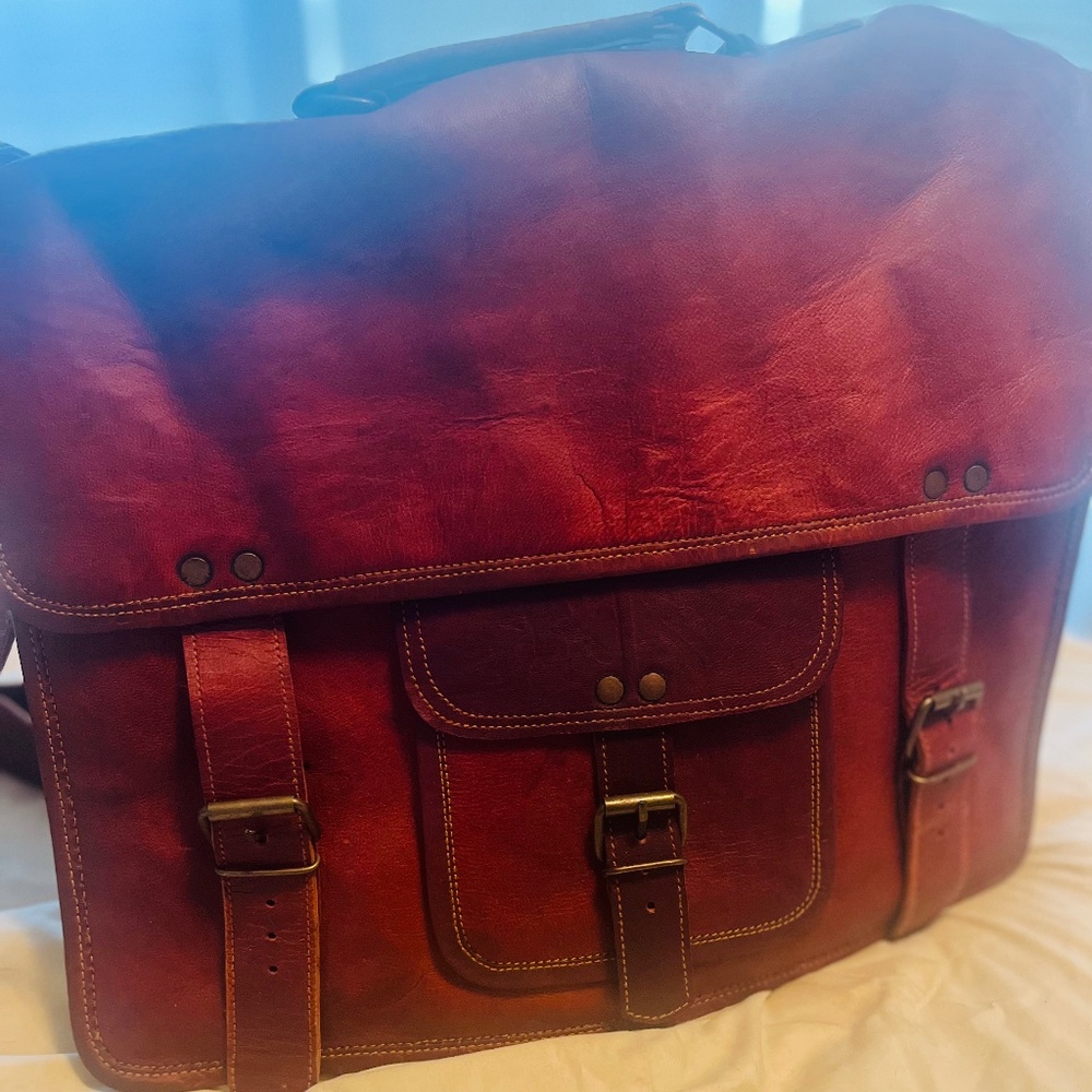 Large Leather Crossbody Satchel